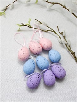 Пасхальные сувениры набор  9шт. "Яйца с лентой" 3,5*5см (204545)