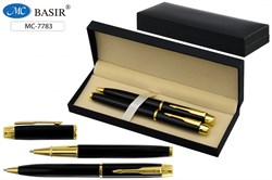 Набор Basir:  ручка шар. и ручка с поворотным мех., синие (MC-7783) черный корпус, в подар.уп.
