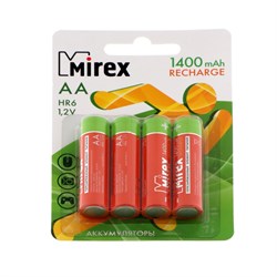 Аккумулятор R6 "Mirex" 1400 mAh, на блистере BL4