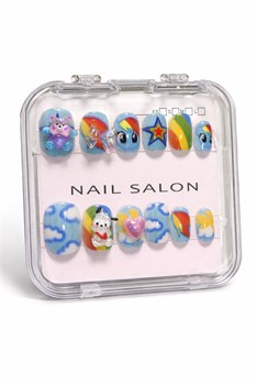 Накладные ногти "Детские" (9008) с рисунками и фигурками, в пласт. прозр. коробке, в ассорт.