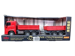 УЦЕНКА. Автомобиль бортовой "МАЗ" с прицепом, красный, 47см, свет/звук (94155) ПОВРЕЖДЕНА коробка