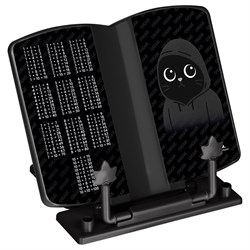 Подставка для книг СТАММ "Окак", 200*200мм, регулир. угол наклона (ПК-32584) черная с рисунком