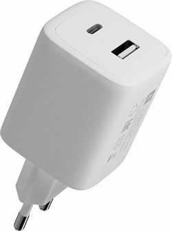 Зарядное устройство сетевое Defender "UPA-145" (83245) 3.0А, 45W, USB + Type-C, белое