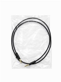 AUX кабель 3.5-3.5мм (M-M) 1м, тканевая оплетка, черный (AUX-9) в пакете