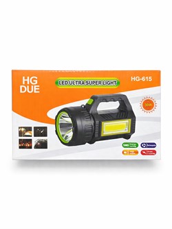 Фонарь светодиодный аккумул. (HG-615) доп. панель, зарядка Type-C / фотоэл., 7 режимов