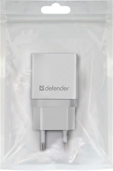 Зарядное устройство сетевое Defender "EPA-10" (83549) 2.1А, 1 USB, белое