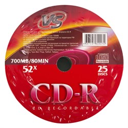 Диск CD-R "VS" 700Mb, 52х (25 шт. в боксе)