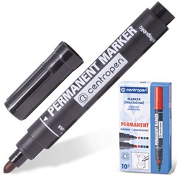 Маркер Centropen перм. кругл. черный, 2.5мм (8566 0112)