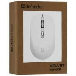Мышь беспроводная Defender "Velvet" белая, USB (MB-406, 52407)