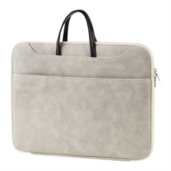 Сумка для ноутбука 15,6"-16" Först "Suede Style" (AB_LB67466) серая, полиуретан, 2 отделения, мягкий подклад, молния с 3-х сторон, с ремнем