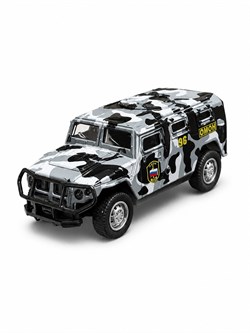 Металл. модель 10,8см "Hummer H2 ОМОН МВД (1:39)" (K1503A-231) серо-черный камуфляж, по 12шт. в шоубоксе