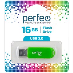Флеш-накопитель  16Гб "Perfeo C03" Green