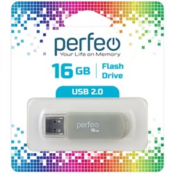 Флеш-накопитель  16Гб "Perfeo C03" Grey