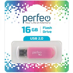 Флеш-накопитель  16Гб "Perfeo C03" Pink