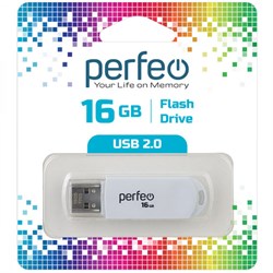 Флеш-накопитель  16Гб "Perfeo C03" White