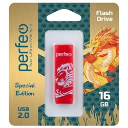 Флеш-накопитель  16Гб "Perfeo C04" Red Lion