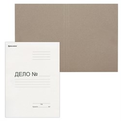 Папка - обложка для бумаг "Дело", картонная 300 г\м2 "Brauberg" белая, немелов., без скоросшивателя (124571) до 200л.