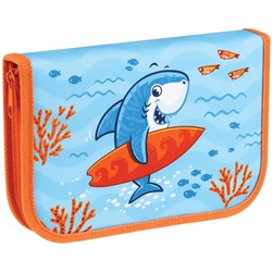 Пенал 1 отд. 200*130мм, с откидной планкой  Мульти-Пульти "Surf Shark" (ПK1_44849) ткань