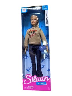 Кукла  "Silvan. Девушка. Younger" 30см в пакете (HP1214273-4) подвижные кисти рук в джинсах клеш, беж. свитере и босоножках, с сумочкой