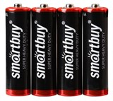 Батарейка R6 "Smartbuy" без блистера, по 4шт. в спайке