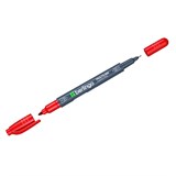 Маркер BERLINGO "Multiline PE55"  перм. двухсторонний 0.5 / 1мм., красный (BMd_07103)