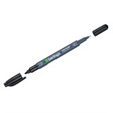 Маркер BERLINGO "Multiline PE55" перм. двухсторонний 0.5 / 1мм., черный (BMd_07101)