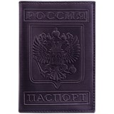 Обложка "Паспорт" OfficeSpace (176866) натур. кожа тип 3, тиснение "герб", черная