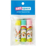 Набор резинок стират. ArtSpace  3шт. "Радуга" (ER-13534) термопластичная резина, 50*13*13мм, картон. держ.