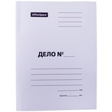 Скоросшиватель картонный 280 г/м2 "OfficeSpace", белый, пробитый (225338)