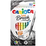Фломастеры - кисти Carioca "Super Brush" 10цв. в карт.уп. (42937) смываемые