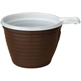 Одноразовые чашки бело-коричневые 0,18л, комплект 50шт., хол/гор. (OfficeClean, 246540/П232831)