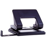 Дырокол OfficeSpace на 20 листов, металлический, черный (P204_1865BK) с линейкой