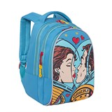 Рюкзак GRIZZLY (RD-758-1) 41*28*20см, цвет бирюзовый, анатомическая спинка