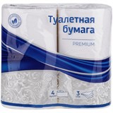 Бумага туалетная "OfficeClean" белая "Premium", 3-х слойная, спайка 4шт.*14,5м (279673)