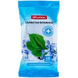 Салфетки влажные  15шт. "OfficeClean" 12*19см. (277479) антибактериальные, с экстрактом подорожника