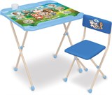 Комплект КНД2/1 "Ника. Кто чей малыш?" : стол с пеналом, выс. 580 мм + стул мягкий, на столе можно писать водным маркером