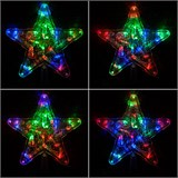 Эл. гирлянда диодная  - наконечник на елку "Звезда" 19см 15 цветных ламп (KRV-062) в пакете