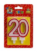Свеча для торта "Значимые даты", цифра "20" красная (С-2476)