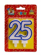 Свеча для торта "Значимые даты", цифра "25" синяя (С-2484)