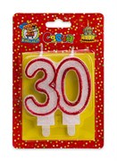 Свеча для торта "Значимые даты", цифра "30" красная (С-2478)