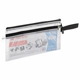 ! РАСПРОДАЖА Папка-конверт на молнии 255*130мм Brauberg "Solid" 2отд, ПВХ, прозрачная (223891) 300мкм