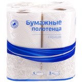 Полотенца бумажные OfficeClean "Premium", 3-х сл., спайка 4шт.*11м, белые, тиснение (300443)