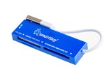 Картридер USB 2.0 "Smartbuy" для SD/micro-SD/MS/M2 (SBR-717-B) голубой