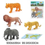 Игровой набор "Животные", 4шт., с картой обитания (200662264)