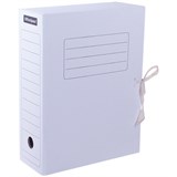 Короб архивный с завязками, микрогофрокартон,  10 см, на 900л., белый (225435, "OfficeSpace")