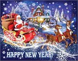 Магнит с металлографикой "Новый год и Рождество. Санта Клаус" 7*9см (MgNY2018-011)