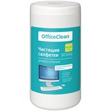 Чистящие салфетки OfficeClean влажные, для экранов и мониторов 50шт + для пластика 50шт., в тубе (307369)