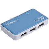 Разветвитель USB 2.0 "Defender Quadro Power", 4 порта, блок питания (83503)