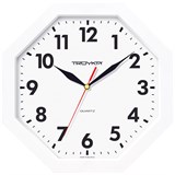 Часы настенные Troyka (41410418) восьмигранные, диаметр 29см, белая рамка