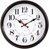 Часы настенные Troyka (88880882) круглые, диаметр 31см, черная рамка